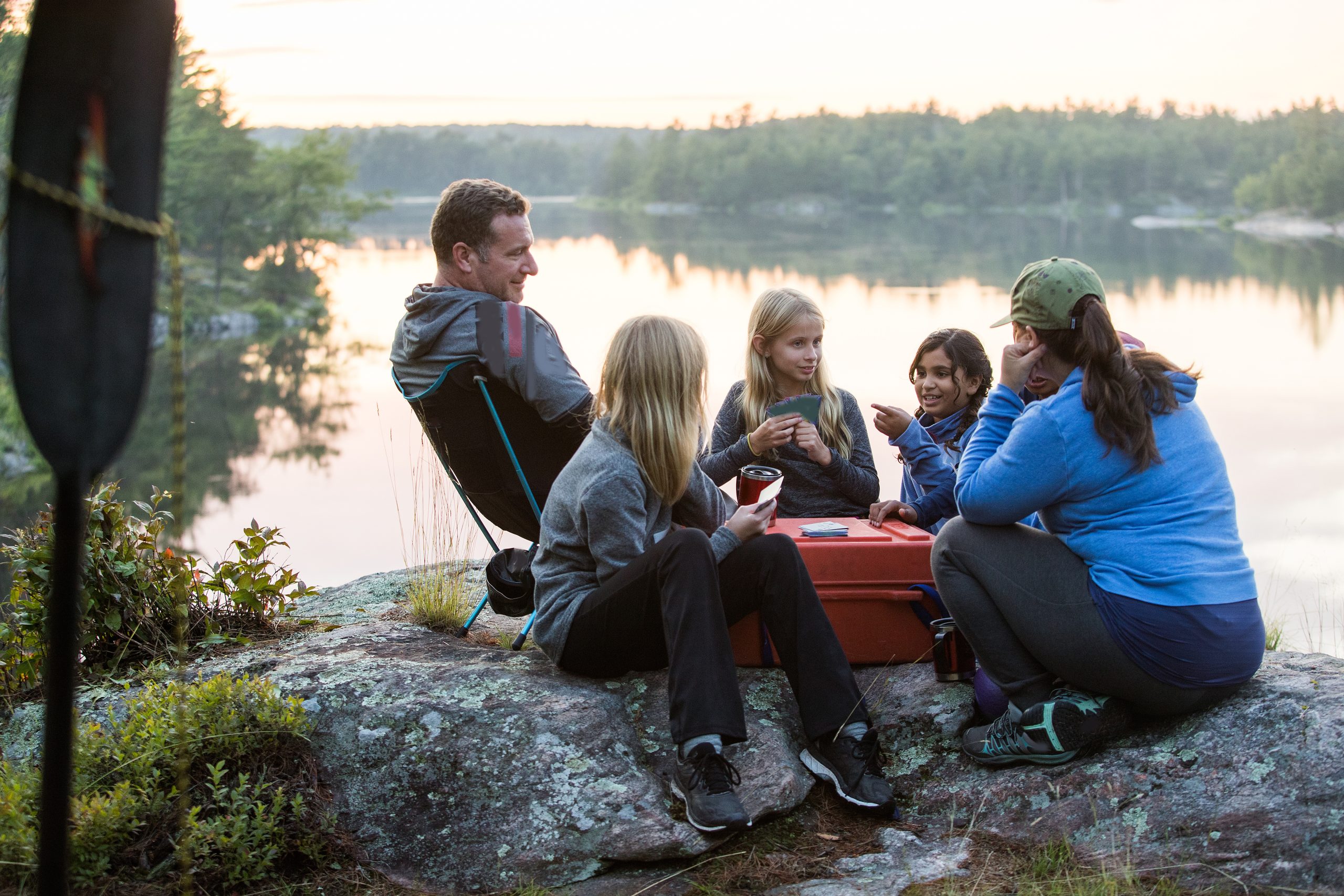 Children at summer camp for head lice prevention guidance
